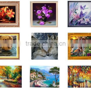 Modern Design Highlight Diamond Needlework DIY Diamond Painting Kit 3D Diamond Cross Stitch Plants Embroidery 25*25cm B003