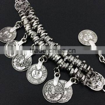 Turkish Jewelry Bohemian Ethnic Silver Coin Bracelet Anklet Gift photo-5