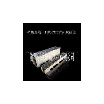 polymer trench drain with casting iron cover