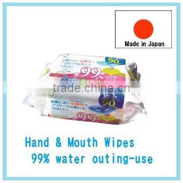 Japan Baby Wipes Hand & Mouth Wipes 99% water outing-use baby wipe 30sheets 3p/pack Wholesale