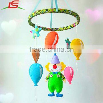 Custom circus clown colorful felt baby crib mobile