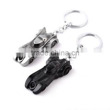 Comics Batman Batmobile 3D Logo 6cm Black/Silver Metal Keychain Keyring