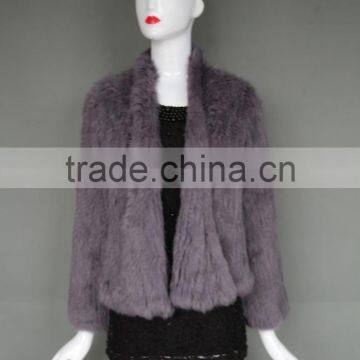 High Quality Lady Fur Clothing Women Fashion Outwear Warm Fur Knitted Coat Wholesale