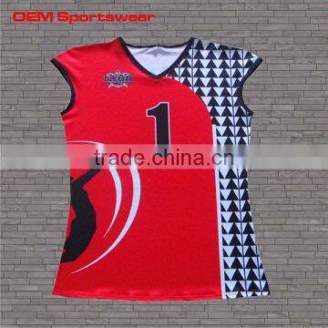 Sublimated cap sleeve women breathable volleyball jerseys