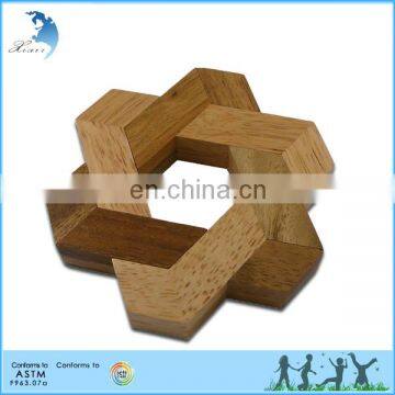 DIY Adult and Kids/Children Educational Handmade Wooden 3D Puzzle Brain Teaser Toys Star of David