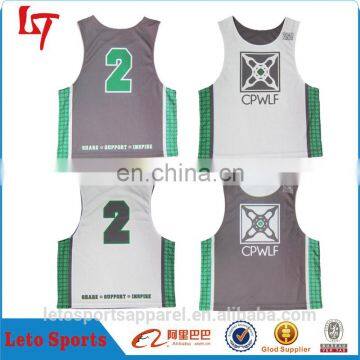 sublimated reversible basketball singlets custom mesh jerseys