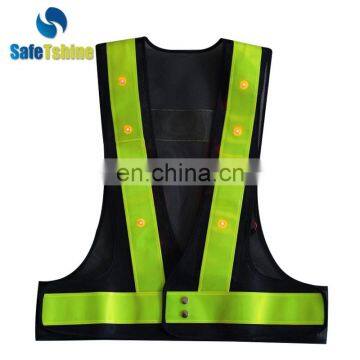 Hot sale new style high visibility safety reflective flashing led safety vest