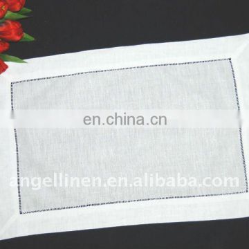 100% pure white linen table placemat