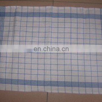 blue checked tea towel