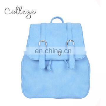 Cheap leather blue backpack pattern women leather backpack