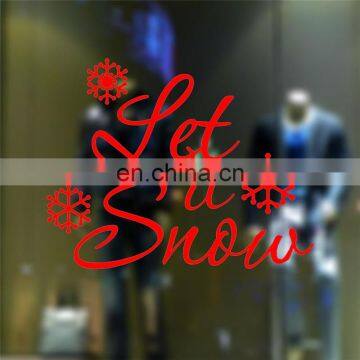 Christmas Decoration Supply Let it Snow Snowflake Removable importir Wall Stickers