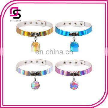 China factory customize wholesale newest fashion pendent hologram choker