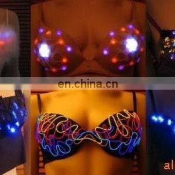 led bra/sexy model's light up bra