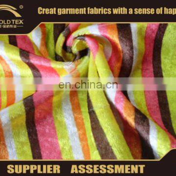 Hot Sale 100%Polyester Knitted Multicolor Stripe Design Printed High Velour Fabric For Upholstery