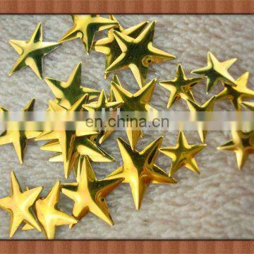 2013 fashion design gold, decorative star nailhead metal studs hotfix