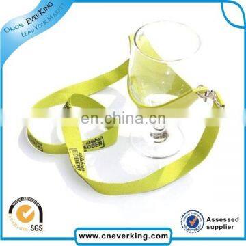 custom hand free wine glass holder polyester printing lanyard