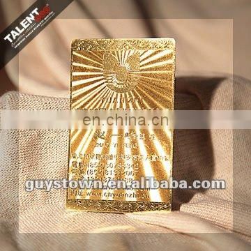 custom private printing metal business card with emboss number