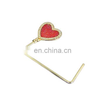 Custom heart shape gold straight metal bag hangers wholesale