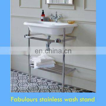 elegant chrome washstand for transitional bathroom design idea