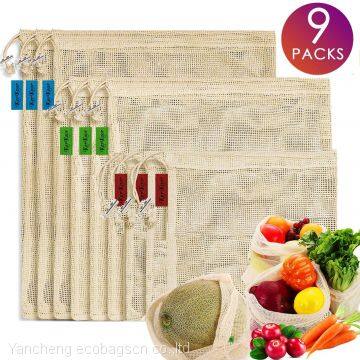 Reusable Cotton Mesh Produce Bags