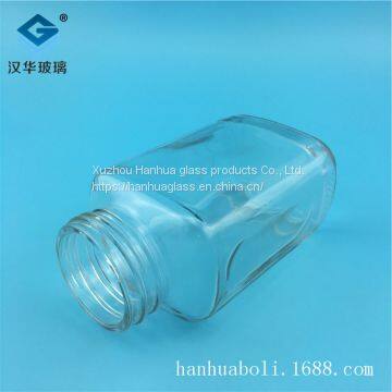Direct Sales of 360ml Rectangular Honey Glass Bottle One Catty Glass Honey Bottle Manufacturer's Matching Bottle Cap