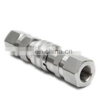 High quality poppet type 1/2 inch ISO 16028 flat face type hydraulic quick coupling for skid steer loader