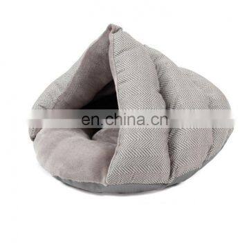 Custom logo soft warm felt cave cat bed