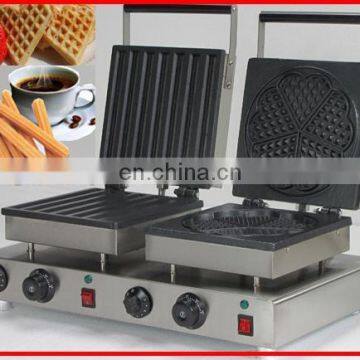 Electric Heart Shape Waffle Maker Cast Iron Double Waffle Pan Commercial Waffle Maker Churros Maker
