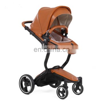 Multi-function Leather Baby Stroller With EN1888 Approved