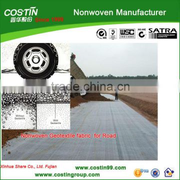 white recycled pet fiber nonwoven geotextile construction