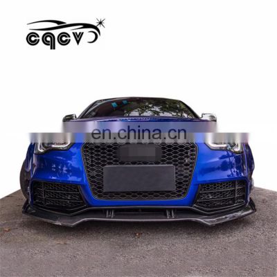 High quality CQCV style wider body kit for Audi A5 RS5 style front bumper and wider flare carbon fiber spoiler for AUDI A5 S5