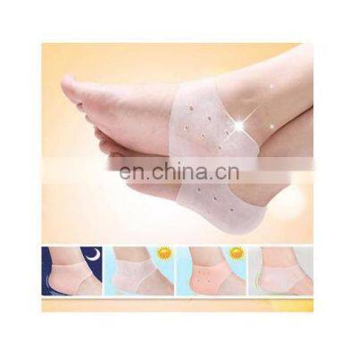 feet care socks 2PCS Silicone Moisturizing Gel Heel Socks with hole Cracked Foot Skin Care Protectors