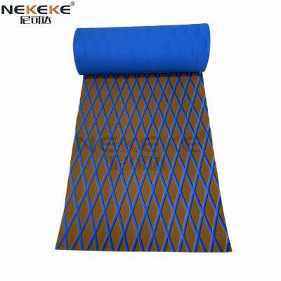 NEKEKE 70*190*0.6 cm Light Brown+Dark Blue+Diamond on Surface Boat Yacht Marine EVA Deck Foam Sheet Composite Outdoor Decking photo-2