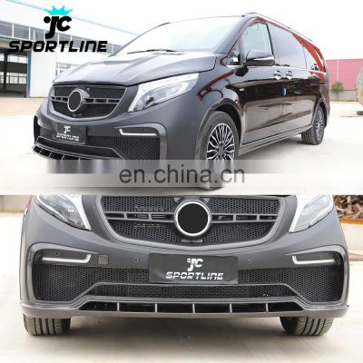 Carbon Fiber V-Class W447 Front Bumper Kit for Mercedes Benz Vito V220 V250 Van 15-19