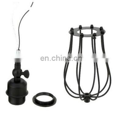 Tonghua Vintage Iron Cage Edison Filament Bulb Wall Lamp E26 E27 Lamp Holder Black Home Decor Light