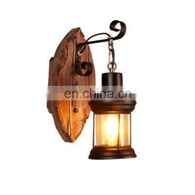 American retro nostalgic industrial style solid wood wall lamps for decoration