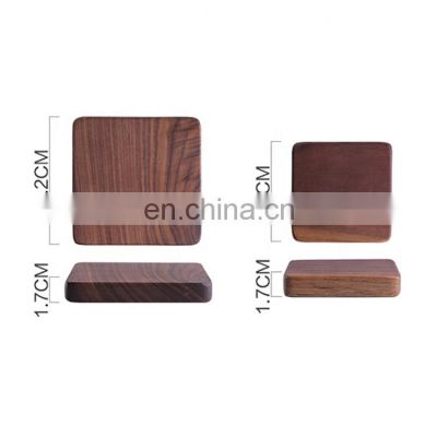 customized square black walnut wood coasters cup bowl mat coffee tea cup pads mats drink coasters