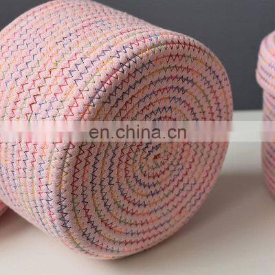 Top Selling Container Wholesale Kids Hand Woven Box Shelves Storage Baskets Lids photo-4
