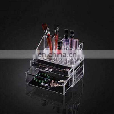 clear 2 drawer storage box nail polish plastic makeup organizer with boxes