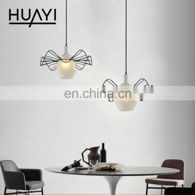 HUAYI Hot Product Iron Lamp Body Bedroom Living Room Indoor Decoration 60W Hanging Pendant Lamp