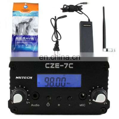 CZE-7C 1W 7W Stereo LCD Broadcast Radio Station Home Wireless Audio System FM Transmitter