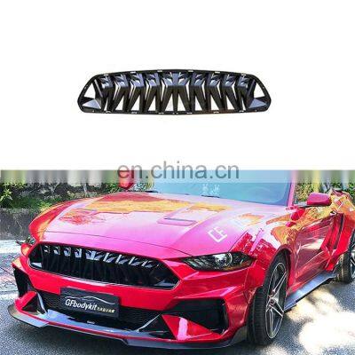 High Quality Car Body Kit for Ford Mustang Coupe 2018 2019 2020 Black or Black Red Front Grille Bright Grill