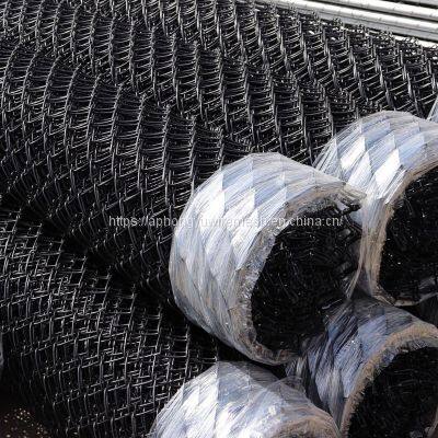 Black Chain-link Fencing Chinese Factory Chain Link Mesh Wire Yard Fence Playground Tennis School Back Yard Fence Security Military Fence photo-3