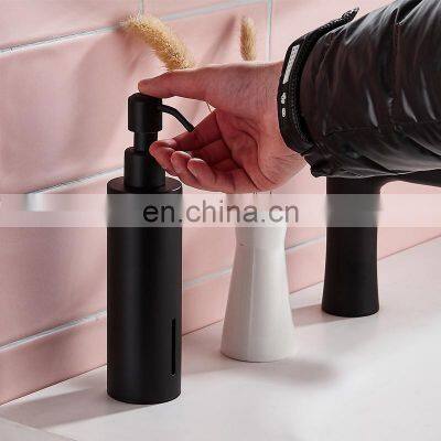 Stainless Steel Black Freestanding Liquid metal Pump Bathroom Accessories shower nordic shampoo soap dispenser