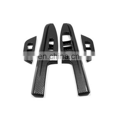 Car Accessories For Kia Carnival 2022-2023 Carbon Fiber Window Lifter Switch Cover 4PCS