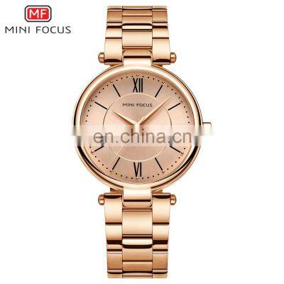 MINI FOCUS MF0189L Women Watch Hot Simple Blue Steel Watches Ladies Fashion Waterproof Lady Quartz Wristwatches