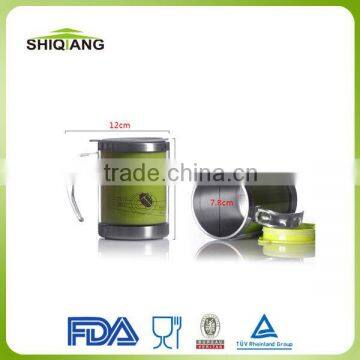 China manufacturing 14oz stainless steel inner plastic outer coffee mugs with temperature color changing