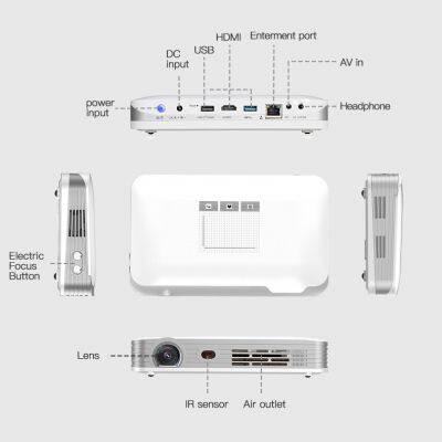 Newest WOWOTO T9S 3D Portable Smart Android Projector 4K DLP Battery Wifi Mini Home Cinema Projector photo-5