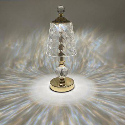 desk lamp Rechargeable Bedside Luxury Acrylic Modern Led Touch Control Crystal Table Lamp Night Light