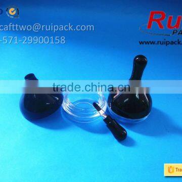 Plastic Transparent Lip Gloss Jar With Mini Bursh, Black Clear Lip Cream Case/container photo-3